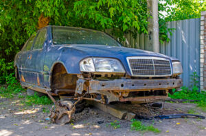 rusted junk car