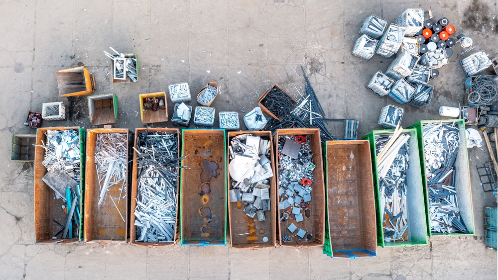 scrap metal dumpsters from above