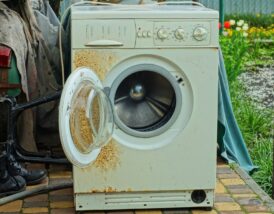 Old metal washing machine